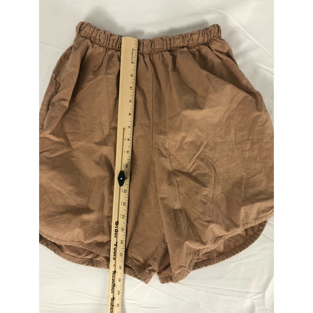 Prior Womens Size Small Tan Brown Shorts Balloon Side Slit Preowned - Picture 6 of 8